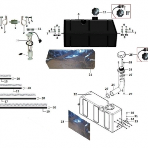 Система очистки воздуха и топливная система (квадроцикл РМ 800)