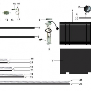 Система очистки воздуха и топливная система (квадроцикл РМ 800 UTV Багги)
