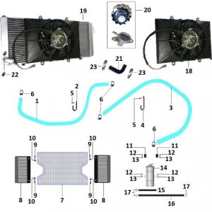 Система охлаждения, система смазки двигателя (квадроцикл РМ 800 UTV Багги)