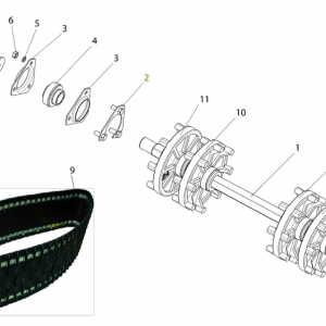 Вал ведущий и гусеница 500 мм.